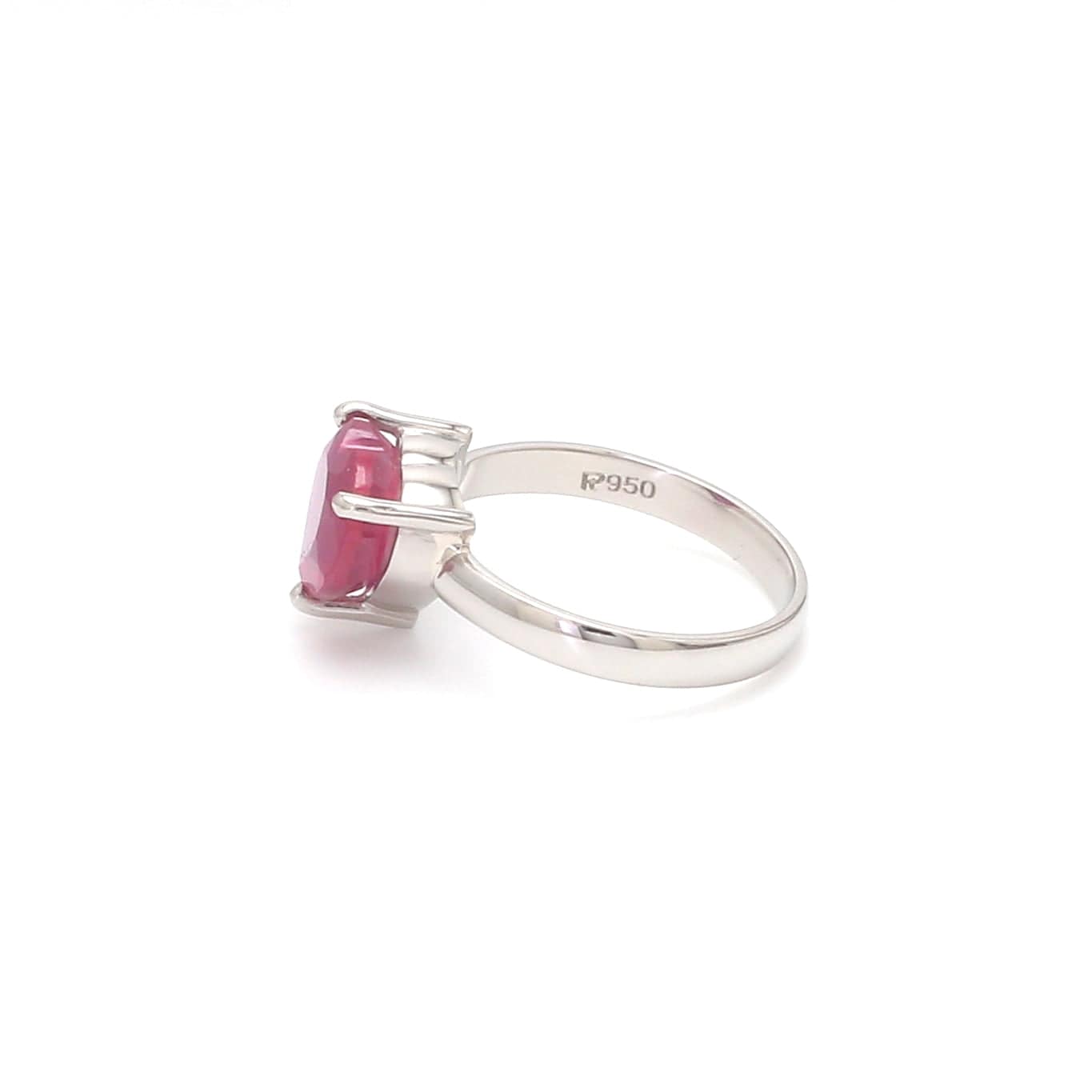 Jewelove™ Rings Women's Band only Platinum Ruby Heart Ring for Women