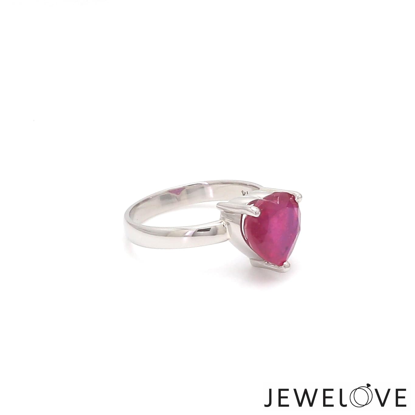 Jewelove™ Rings Women's Band only Platinum Ruby Heart Ring for Women