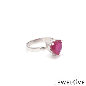 Jewelove™ Rings Women's Band only Platinum Ruby Heart Ring for Women