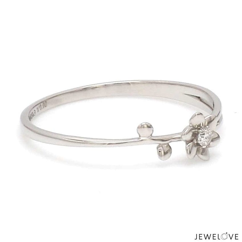 Jewelove™ Rings Platinum Single Diamond Flower Ring for Women JL PT LR 29