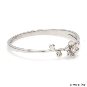 Jewelove™ Rings Platinum Single Diamond Flower Ring for Women JL PT LR 29