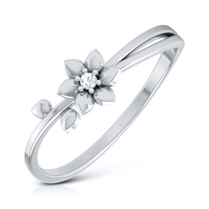 Jewelove™ Rings Platinum Single Diamond Flower Ring for Women JL PT LR 29