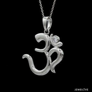 Jewelove™ Chains Platinum Single Diamond Om Pendant JL PT OM-7