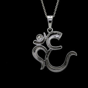 Jewelove™ Chains Platinum Single Diamond Om Pendant JL PT OM-7