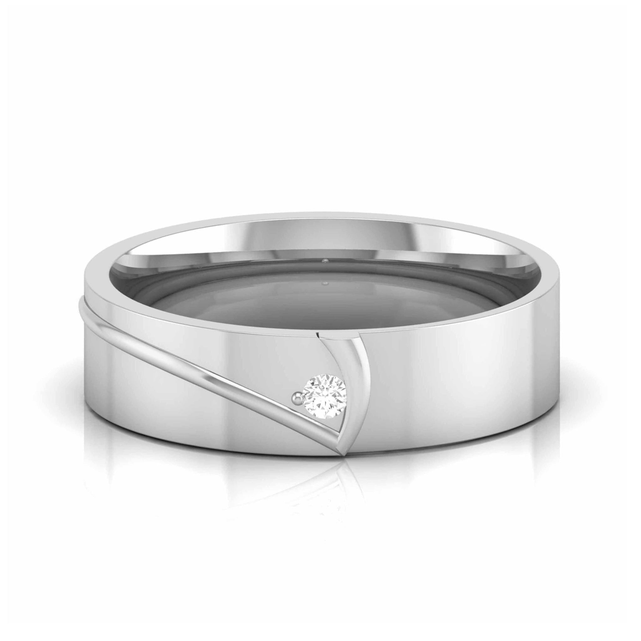 Jewelove™ Rings Platinum Single Diamond Unisex Ring JL PT CB 55