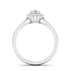 Jewelove™ Rings Women's Band only Platinum Solitaire Diamond Engagement Setting with Single Halo JL PT 498-M