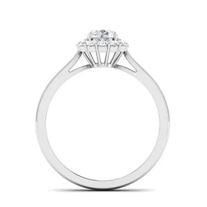 Jewelove™ Rings Women's Band only Platinum Solitaire Diamond Engagement Setting with Single Halo JL PT 498-M