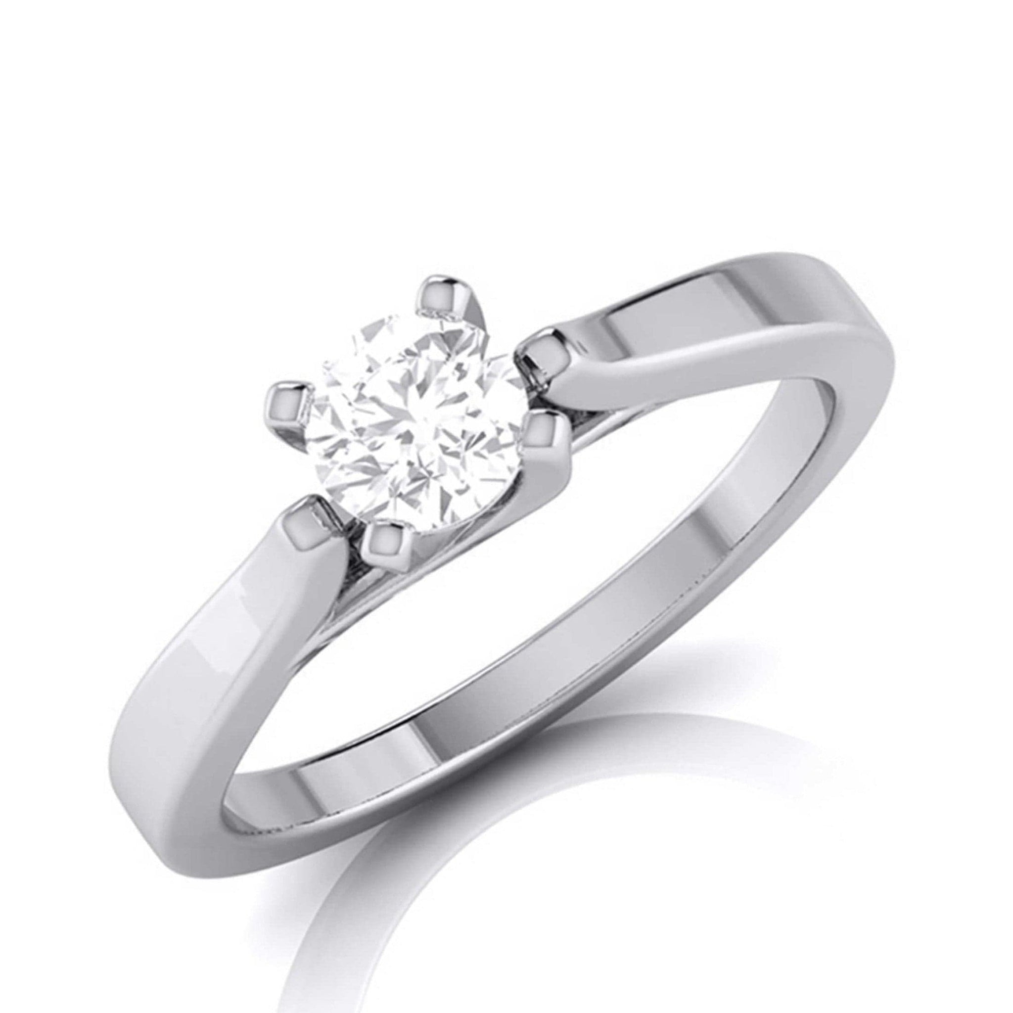 Jewelove™ Rings Platinum Solitaire Engagement Cathedral Ring JL PT G-123