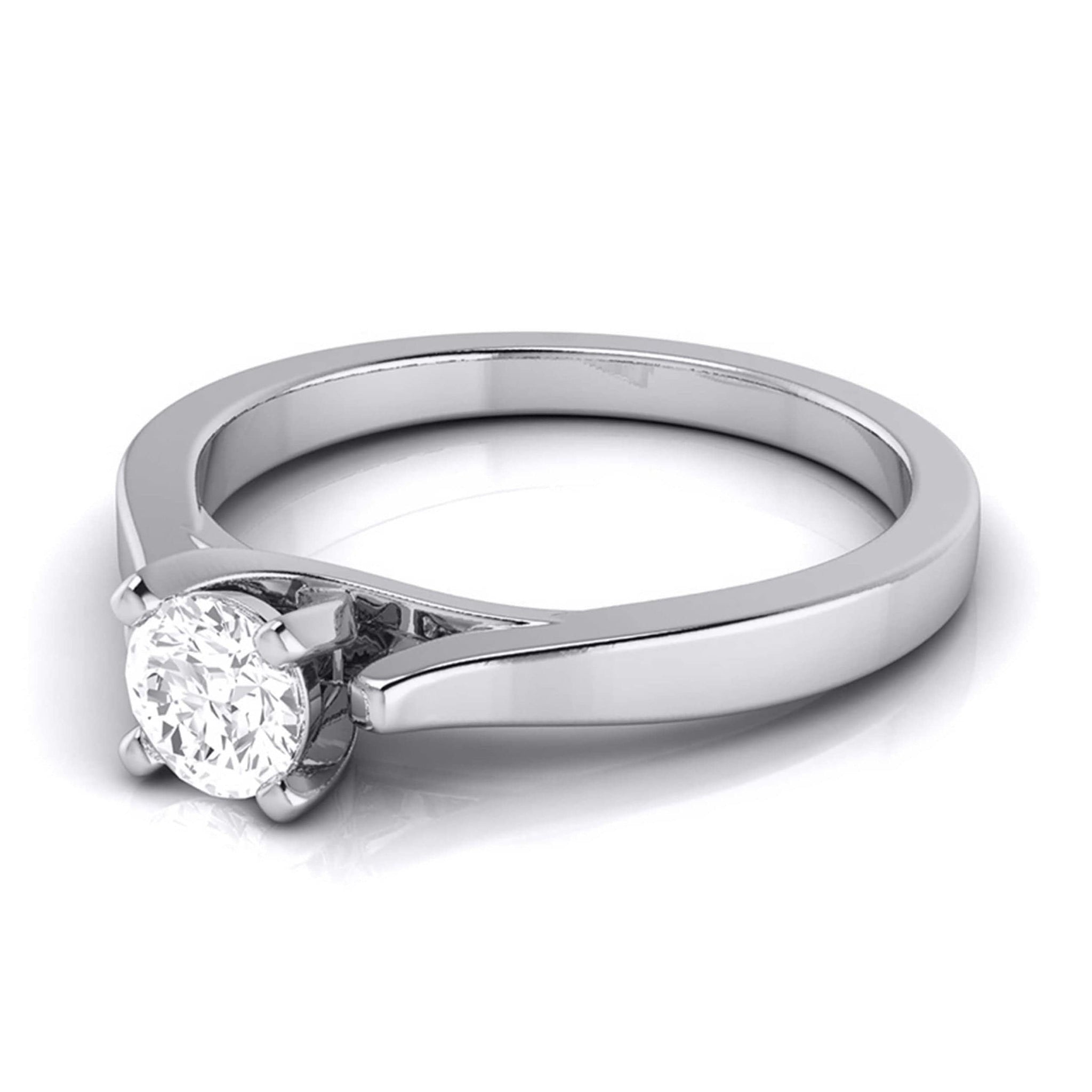 Jewelove™ Rings Platinum Solitaire Engagement Cathedral Ring JL PT G-123