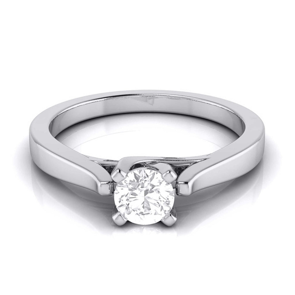 Jewelove™ Rings Platinum Solitaire Engagement Cathedral Ring JL PT G-123