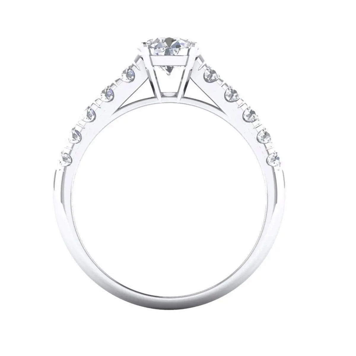 Jewelove™ Rings Platinum Solitaire Engagement Setting with 10 Diamonds on Shank JL PT 478-M