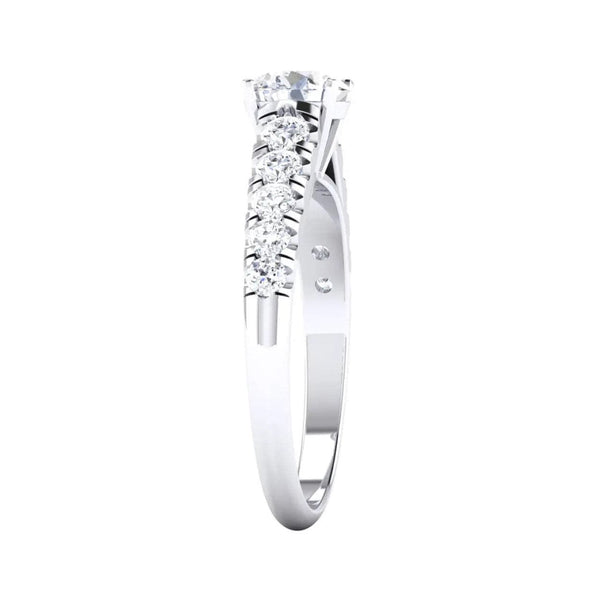 Jewelove™ Rings Platinum Solitaire Engagement Setting with 10 Diamonds on Shank JL PT 478-M