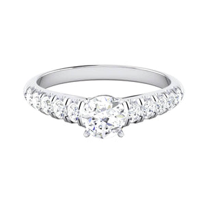 Jewelove™ Rings Platinum Solitaire Engagement Setting with 10 Diamonds on Shank JL PT 478-M