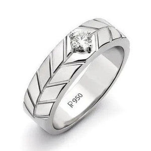 Jewelove™ Rings Men's Band only Platinum Solitaire Mounting for Men JL PT 505-M