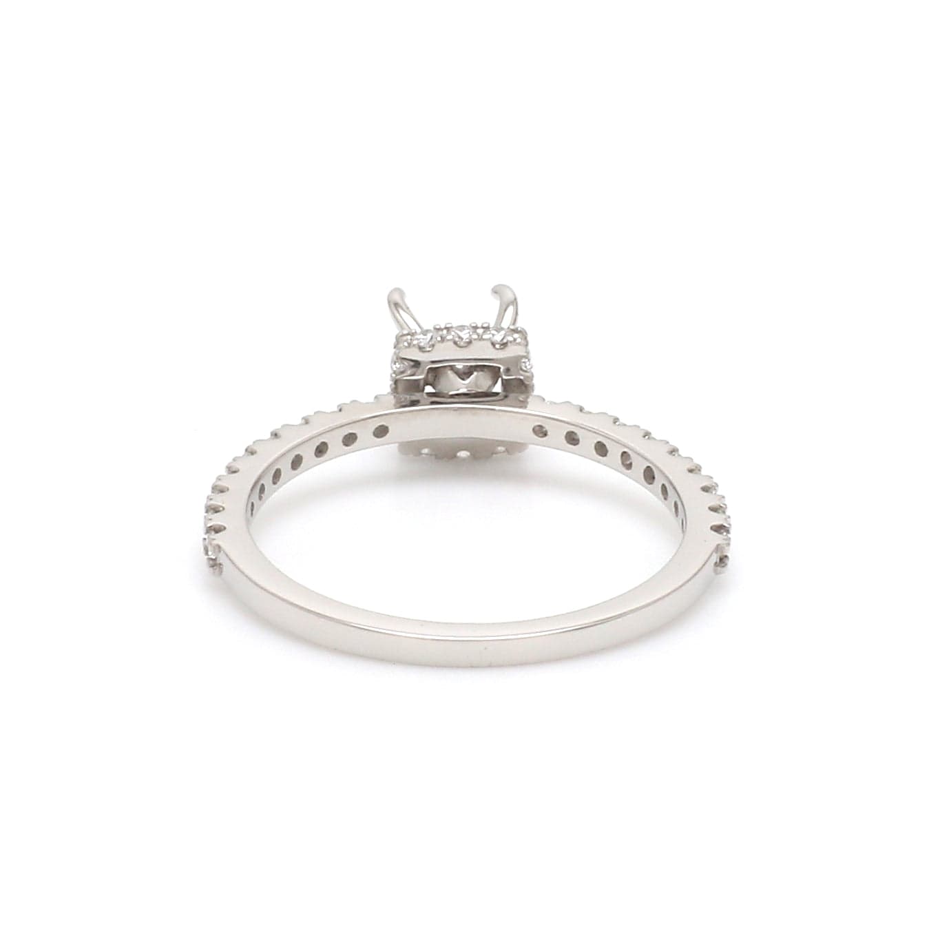 Jewelove™ Rings Platinum Solitaire Mounting with Diamond Shank Ring for Women JL PT 1266-Mounting