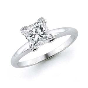 Jewelove™ Rings Women's Band only Platinum Solitaire Setting For Princess Cut Diamond JL PT 440-M