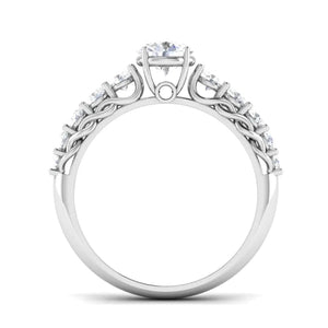 Jewelove™ Rings Platinum Solitaire Setting with 5-pointer Diamond Accents on Either Side JL PT 484-M