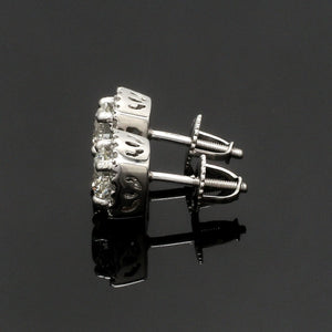 Jewelove™ Earrings Platinum Solitaire Square Halo Earrings JL PT E 325-A