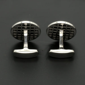 Jewelove™ Cufflinks Platinum Two Tone Cufflinks with Black Stone for Men JL PT C 02