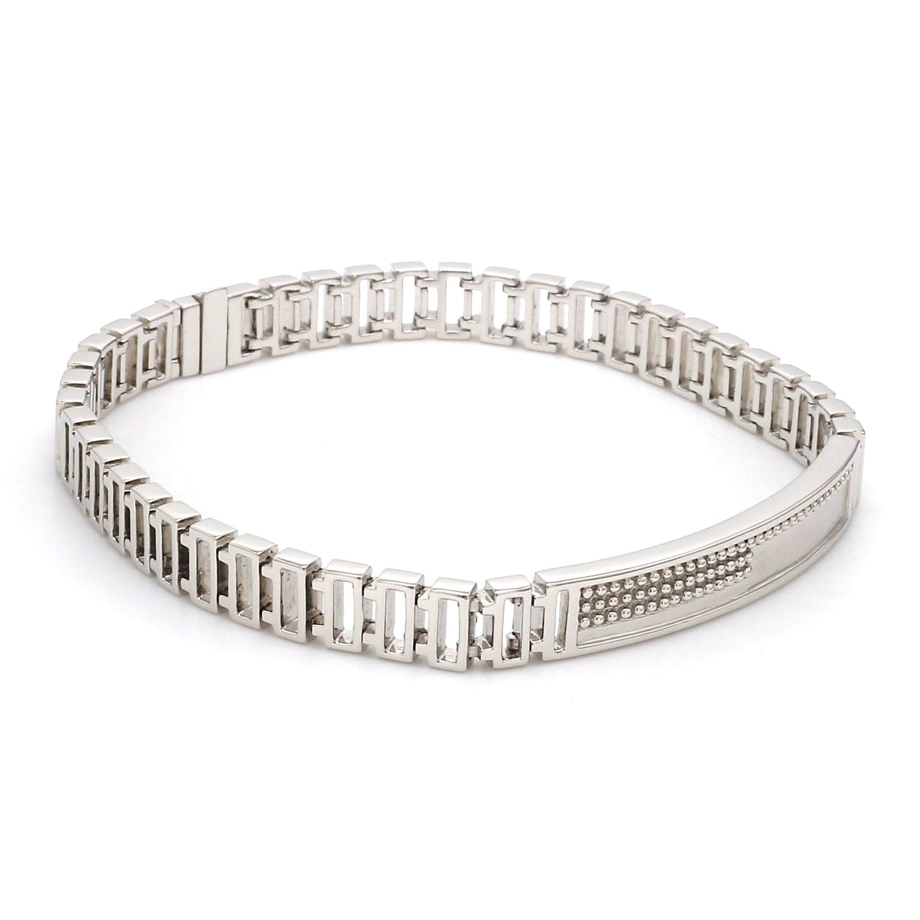 Jewelove™ Bangles & Bracelets Platinum Uni-sex Thin Bracelet JL PTB 740-A