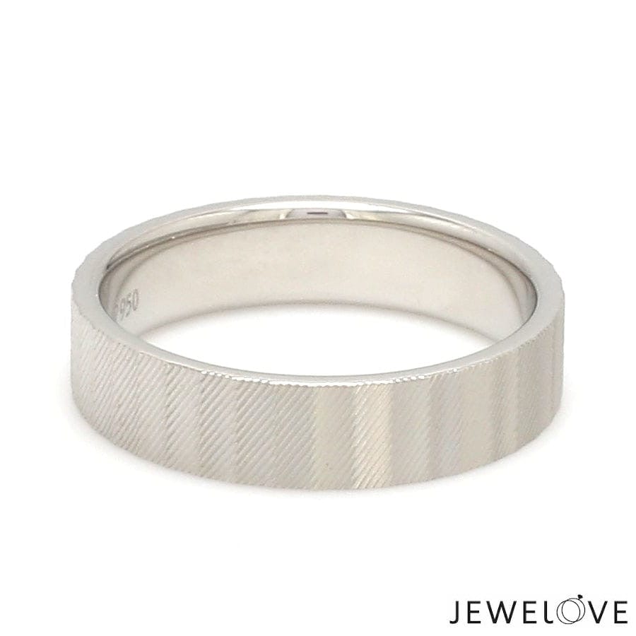 Jewelove™ Rings Platinum Unisex Couple Rings with Unique Texture JL PT 1333