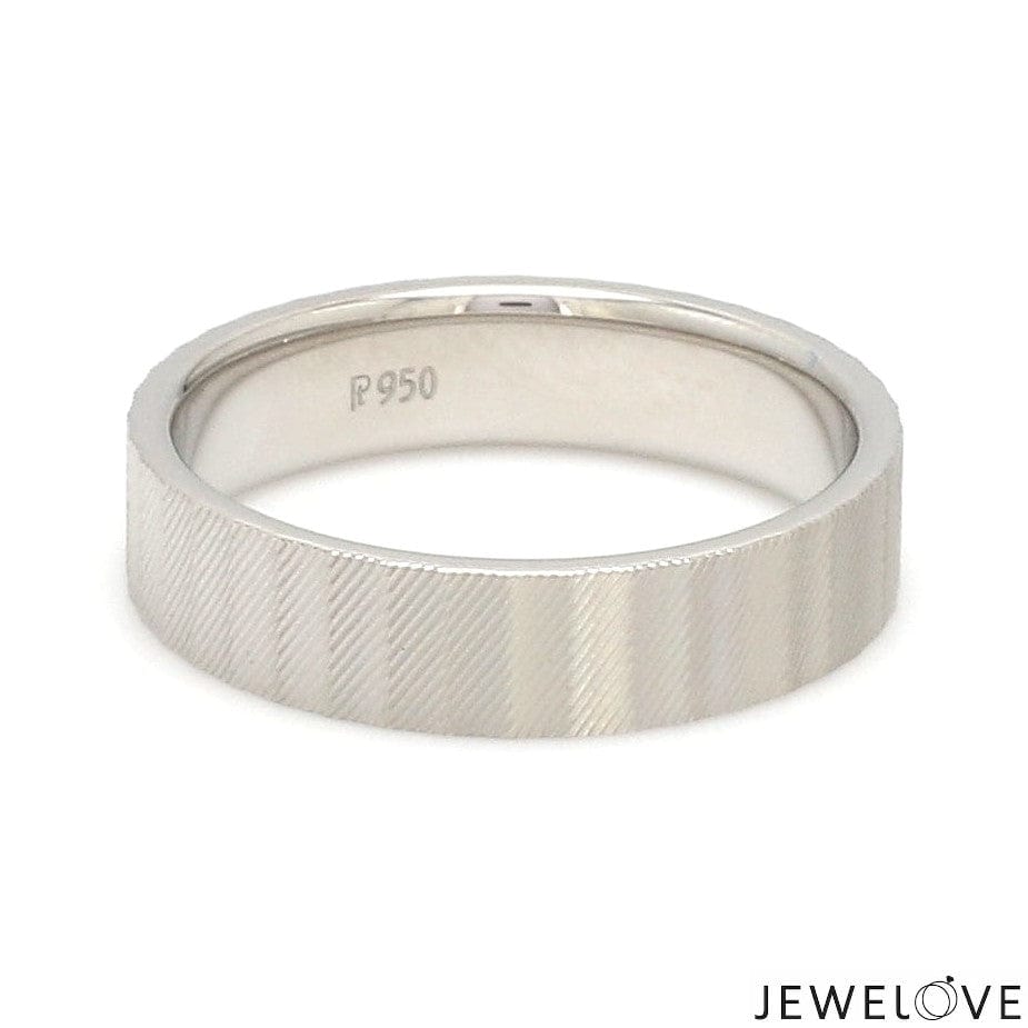 Jewelove™ Rings Women's Band only Platinum Unisex Couple Rings with Unique Texture JL PT 1333