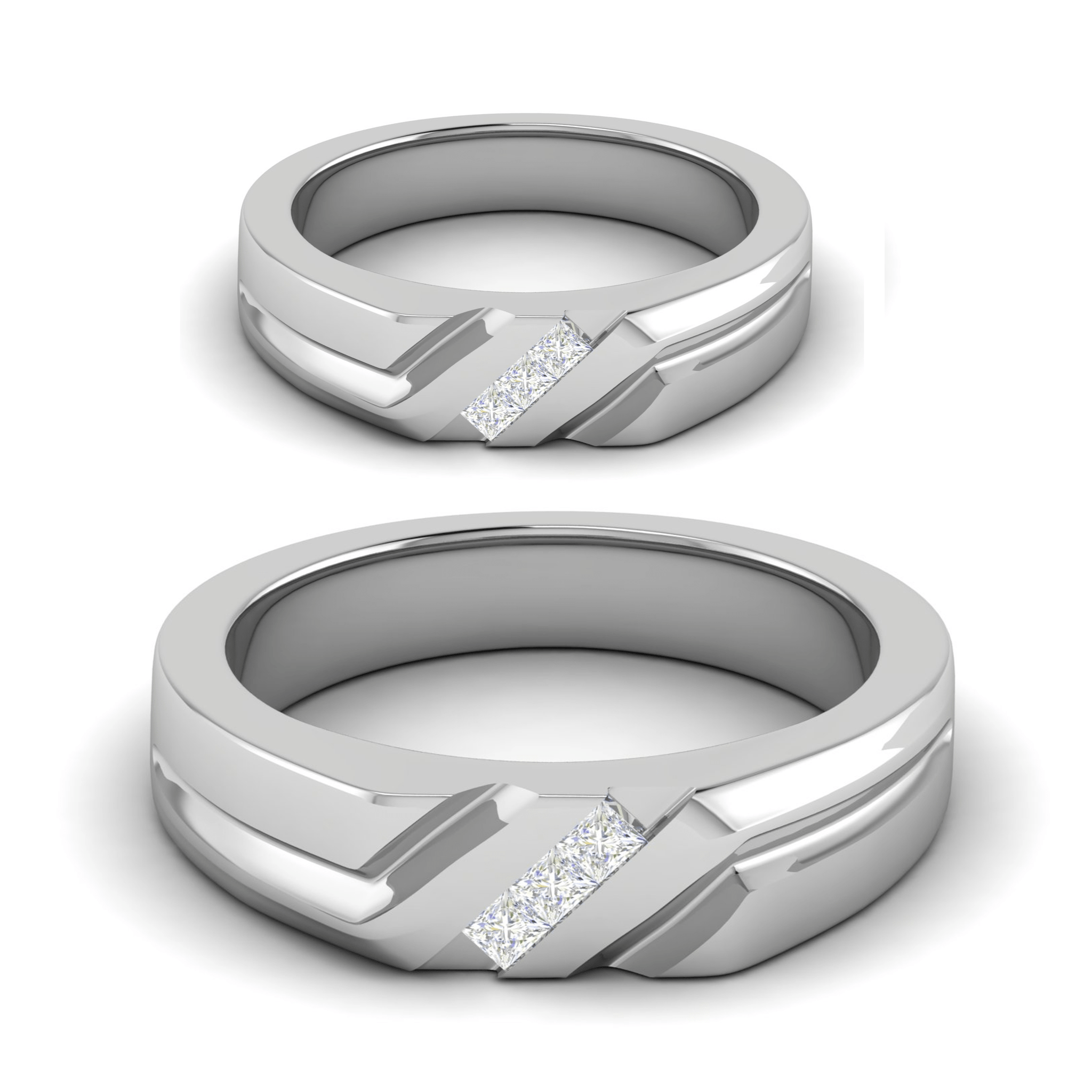 Jewelove™ Rings Both / SI IJ Platinum Unisex Ring with Diamonds JL PT MB PR 136