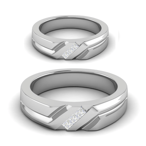 Jewelove™ Rings Both / SI IJ Platinum Unisex Ring with Diamonds JL PT MB PR 136