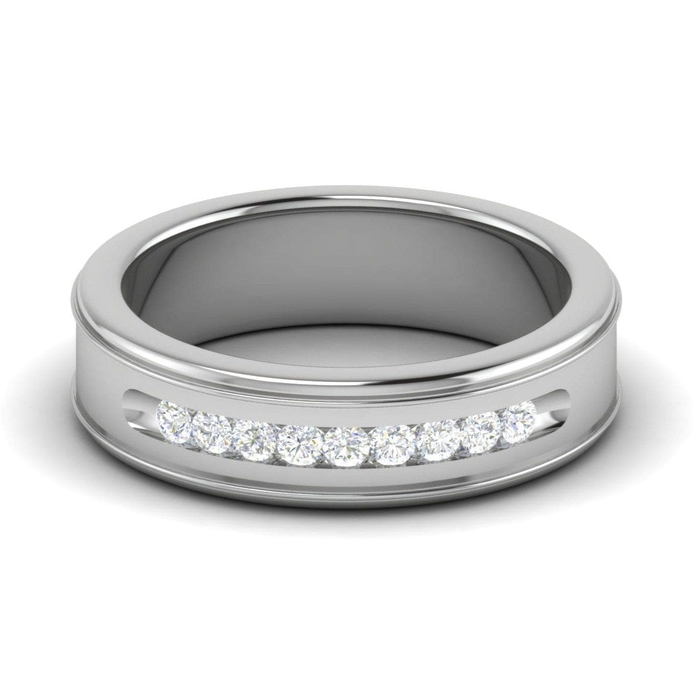 Jewelove™ Rings Platinum Unisex Ring with Diamonds JL PT MB RD 140