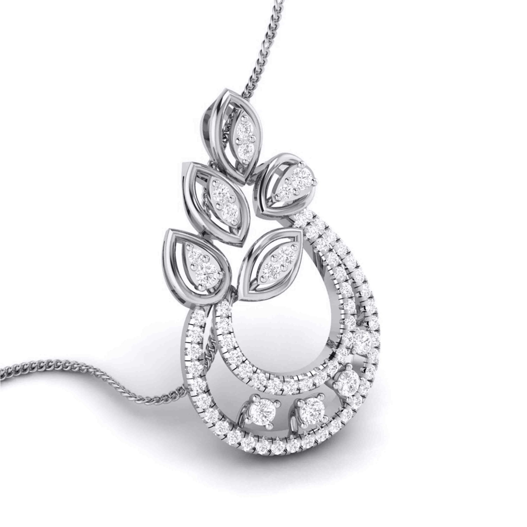 Jewelove™ Pendants & Earrings only Pendant Platinum with Diamond Pendant Set JL PT P 19