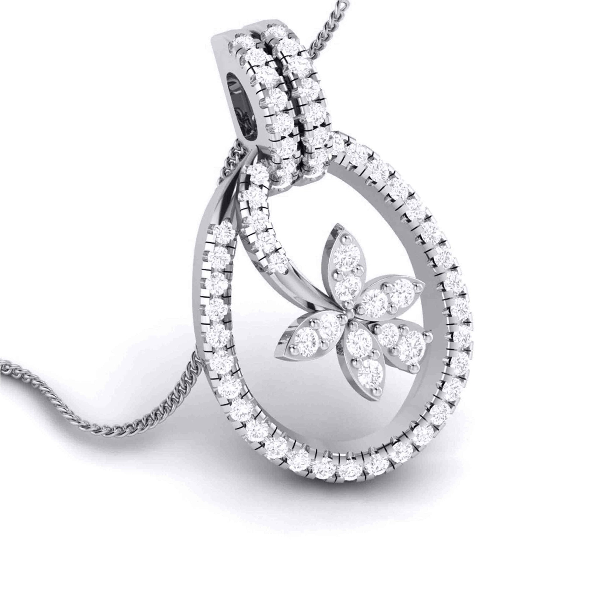 Jewelove™ Pendants & Earrings Platinum with Diamond Pendant Set JL PT P 8