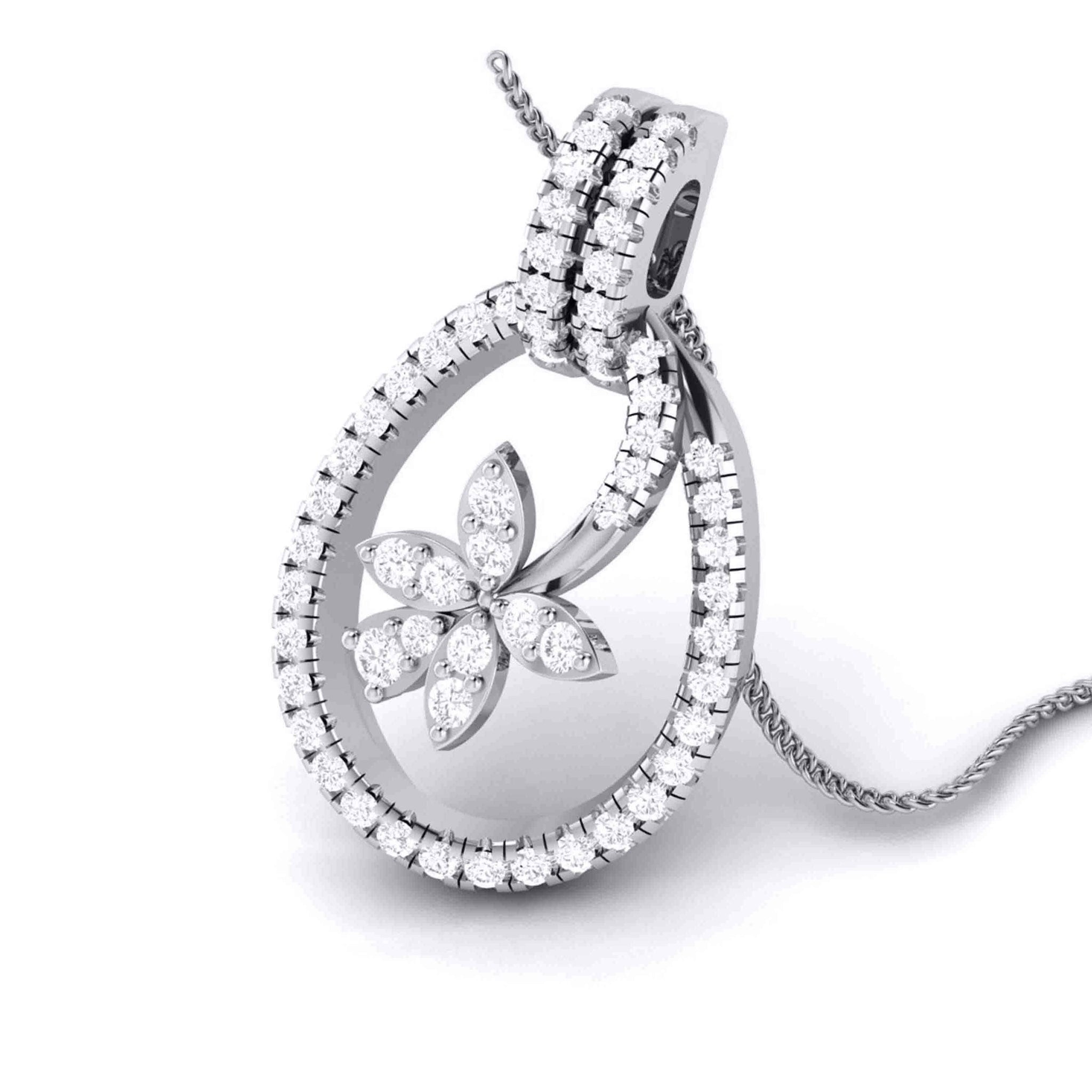 Jewelove™ Pendants & Earrings only Pendant Platinum with Diamond Pendant Set JL PT P 8