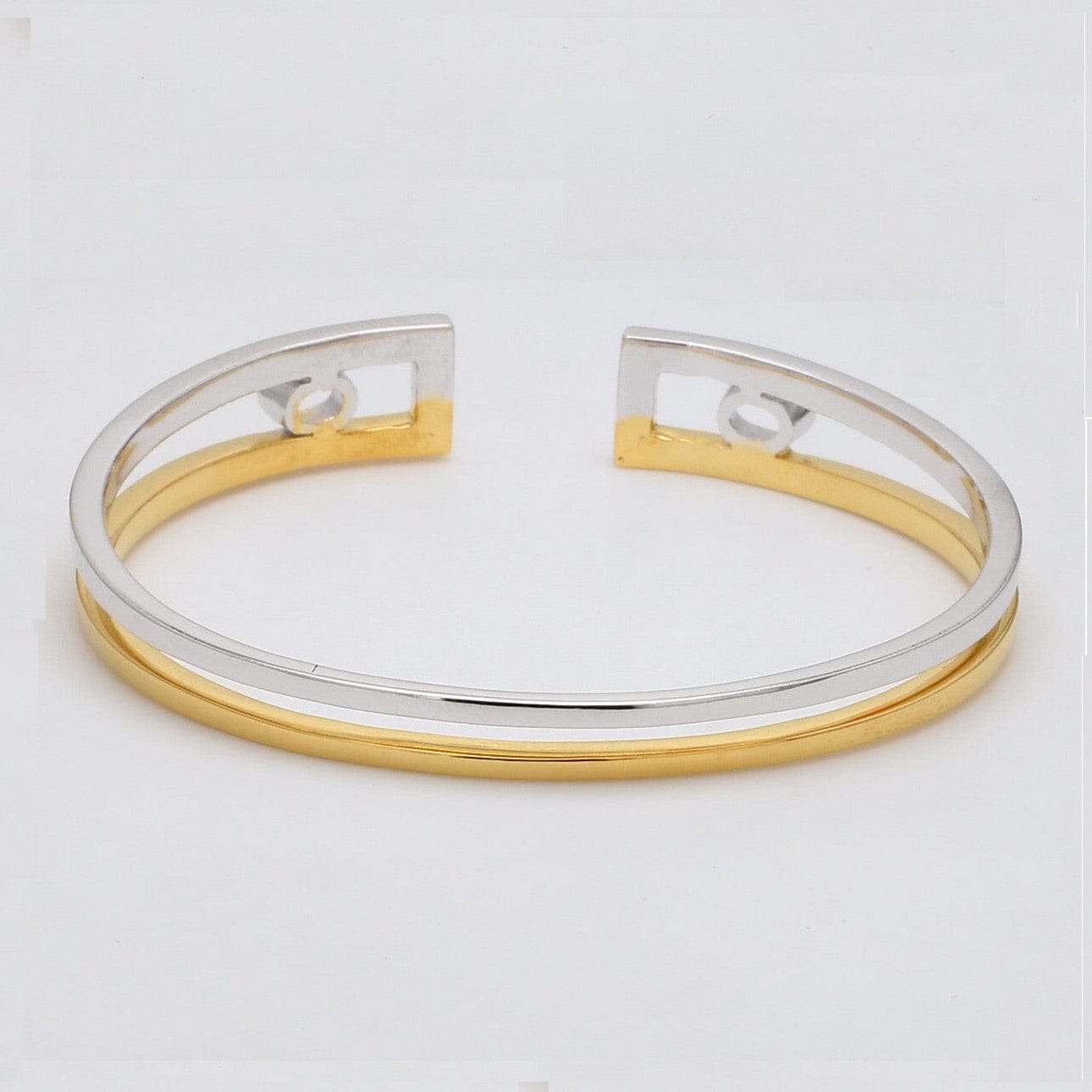 Jewelove™ Bangles & Bracelets Platinum & Yellow Gold Open Kada for Men JL PTB 625-Yellow