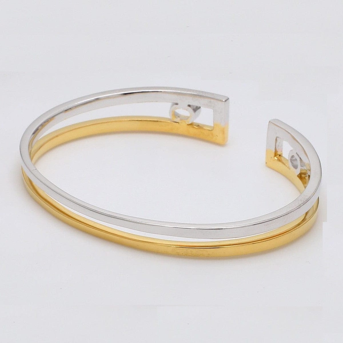 Jewelove™ Bangles & Bracelets Platinum & Yellow Gold Open Kada for Men JL PTB 625-Yellow