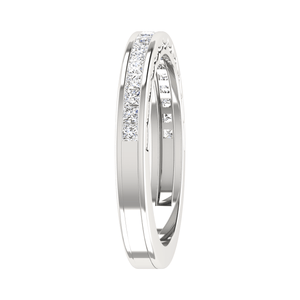 Jewelove™ Rings Princess Cut Half Eternity Platinum Wedding Ring JL PT 6764