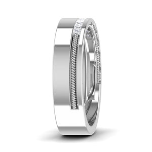 Jewelove™ Rings Princess Cut Platinum Wedding Band for Men JL PT 6747