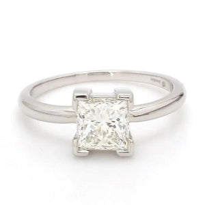 Jewelove™ Rings Women's Band only Princess Cut Solitaire Platinum Ring with 4 Prongs JL PT 440