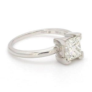 Jewelove™ Rings Women's Band only Princess Cut Solitaire Platinum Ring with 4 Prongs JL PT 440