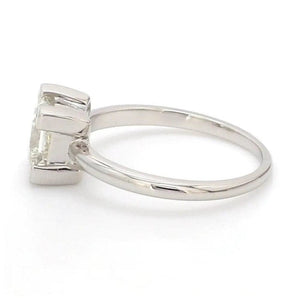 Jewelove™ Rings Women's Band only Princess Cut Solitaire Platinum Ring with 4 Prongs JL PT 440