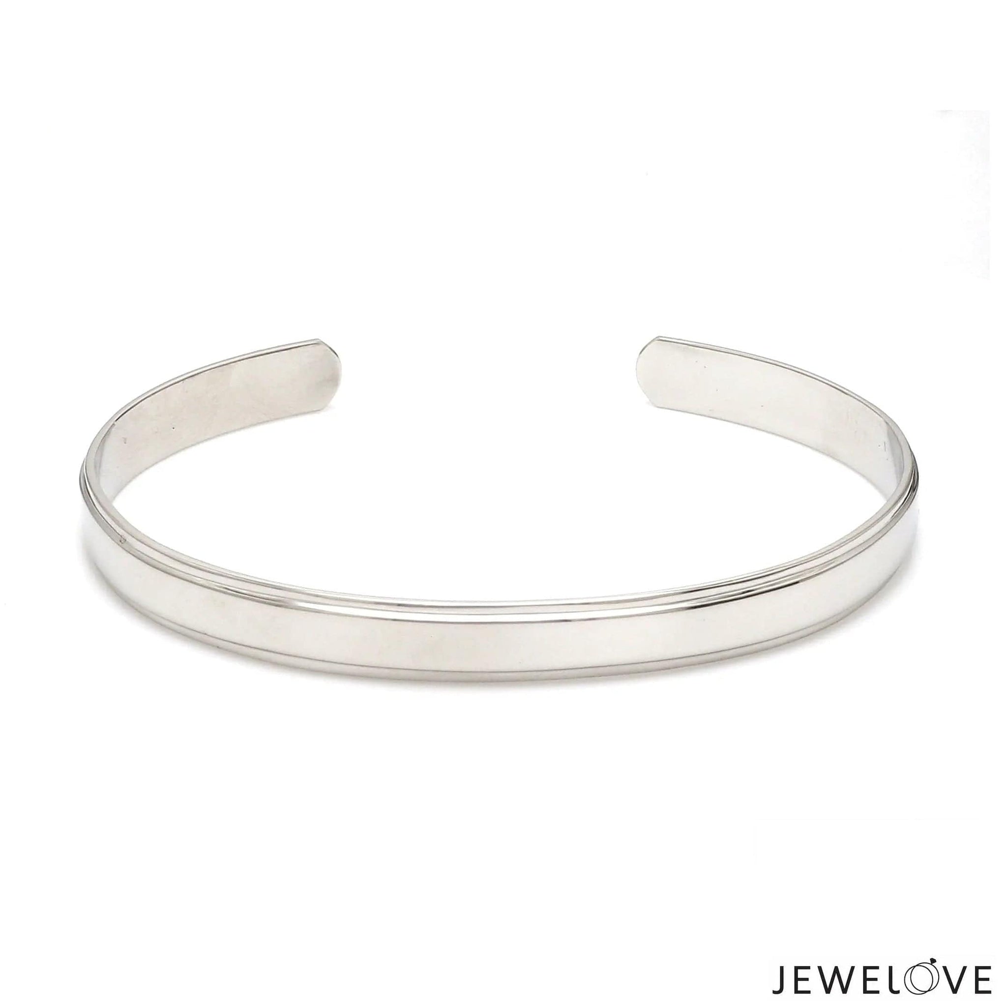 Jewelove™ Bangles & Bracelets Punjabi Open Platinum Kada with Raised Center JL PTB 817