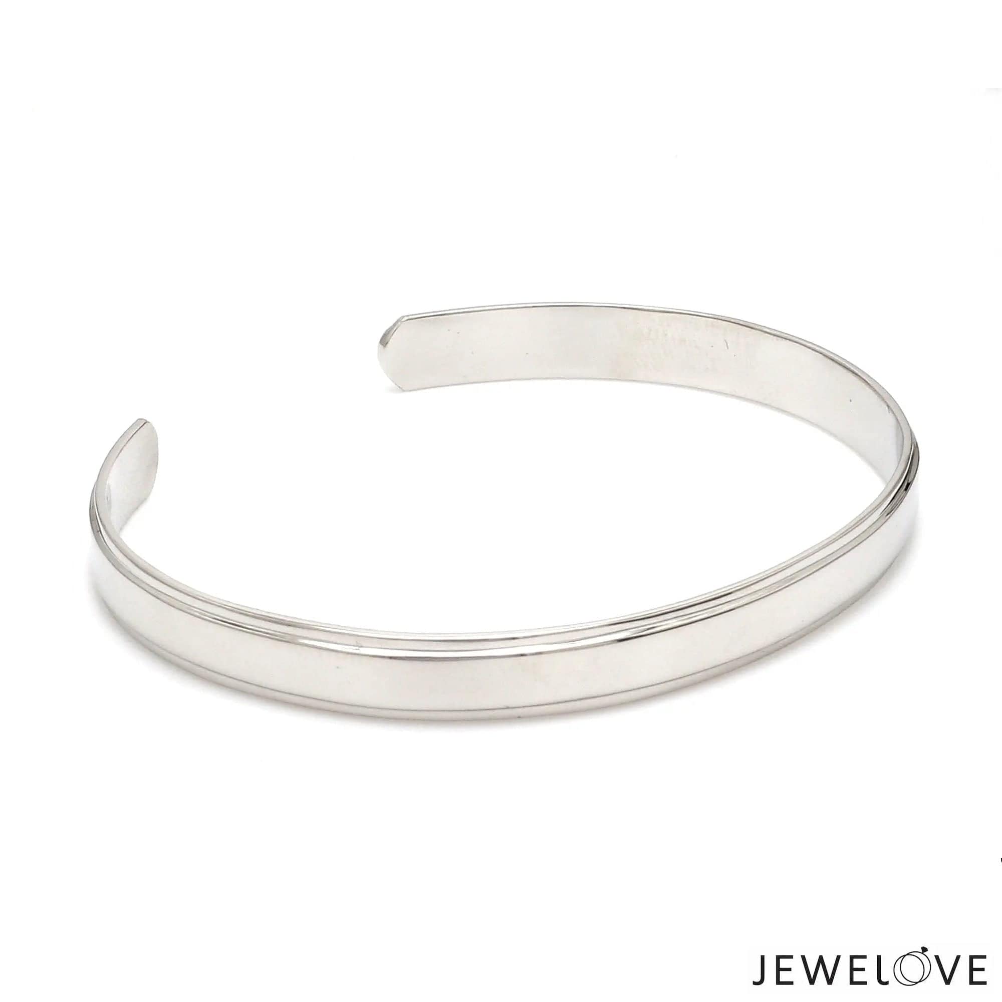 Jewelove™ Bangles & Bracelets Punjabi Open Platinum Kada with Raised Center JL PTB 817