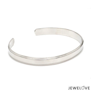 Jewelove™ Bangles & Bracelets Punjabi Open Platinum Kada with Raised Center JL PTB 817