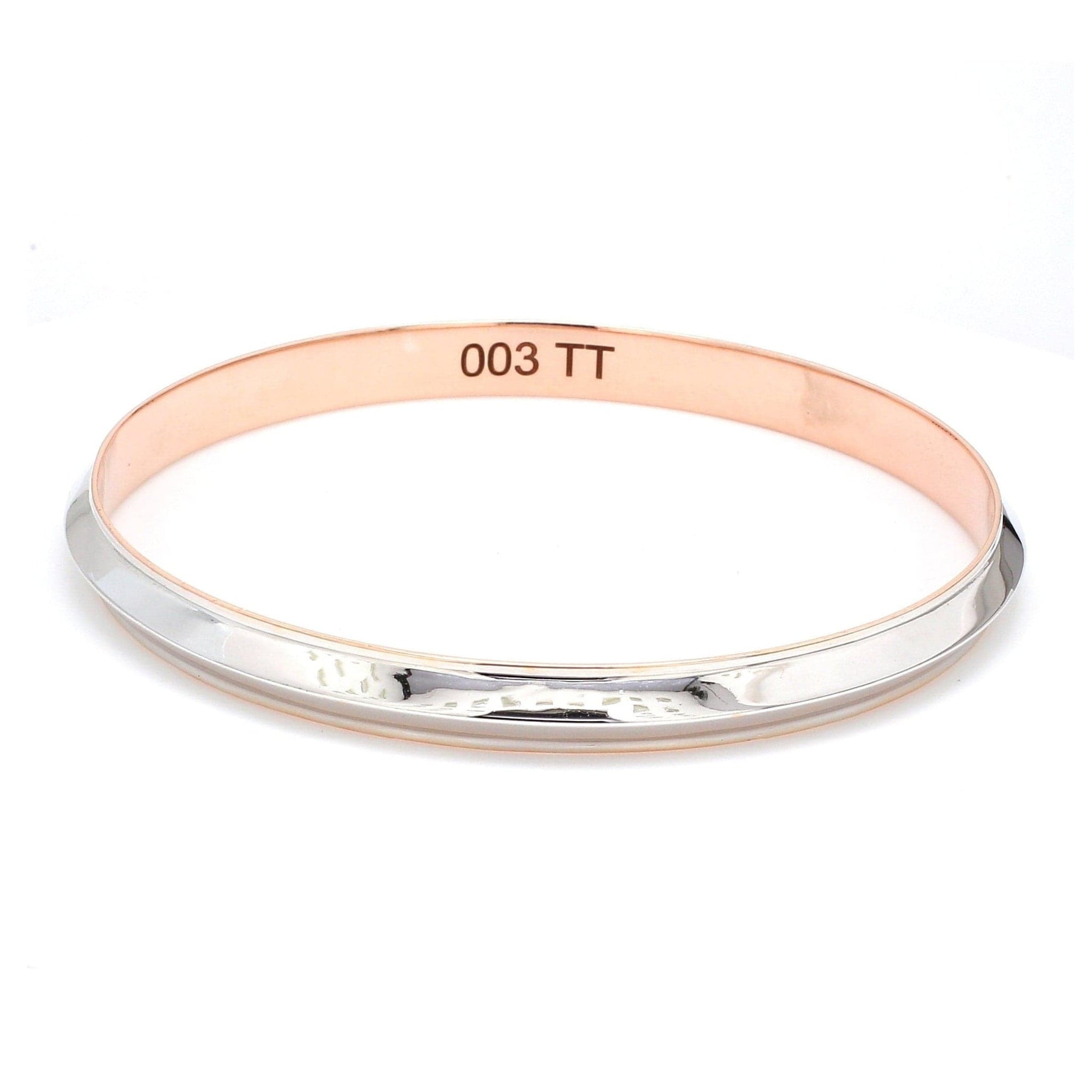 Jewelove™ Bangles & Bracelets Punjabi Platinum Kada with Rose Gold JL PTB 681