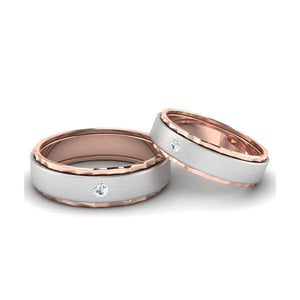 Jewelove™ Rings Both / SI IJ Ready for Shipping - Ring Sizes 13, 17 Designer Single Diamond Platinum Love Bands Rose Gold Base JL PT 655