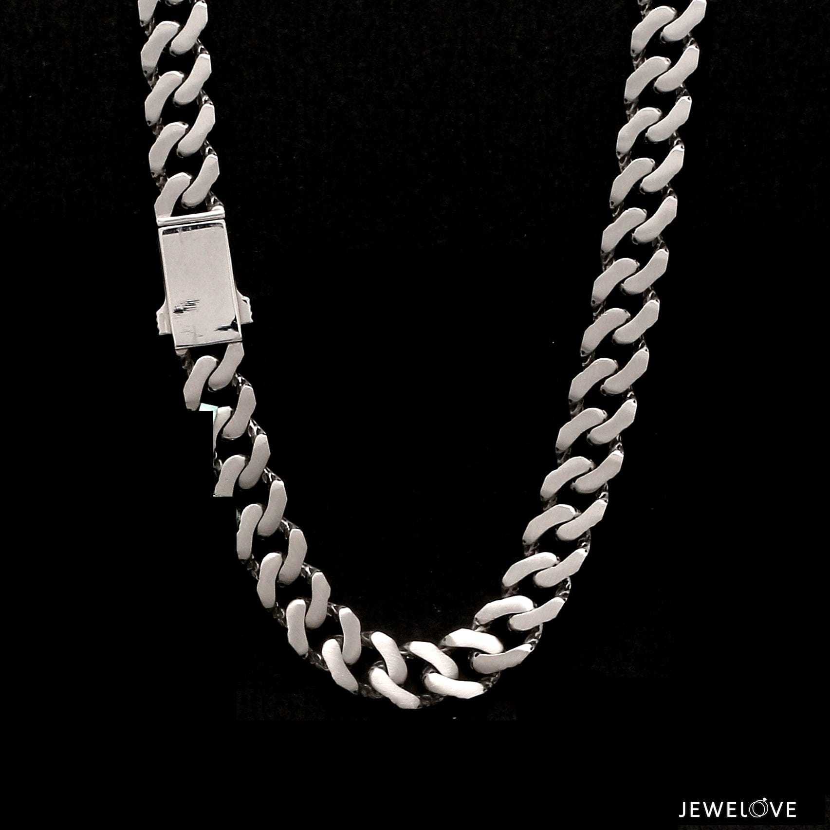 Jewelove™ Chains 22 inches Ready to Ship - 22 inches 7.75mm Platinum Heavy Double Side Hi-Polish & Matte Finish Chain for Men JL PT CH 1227