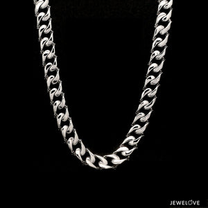 Jewelove™ Chains 22 inches Ready to Ship - 22 inches 7.75mm Platinum Heavy Double Side Hi-Polish & Matte Finish Chain for Men JL PT CH 1227