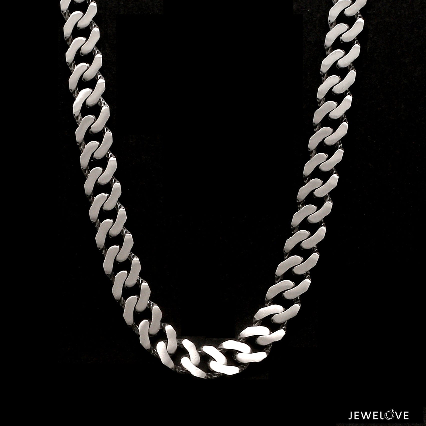 Jewelove™ Chains 22 inches Ready to Ship - 22 inches 7.75mm Platinum Heavy Double Side Hi-Polish & Matte Finish Chain for Men JL PT CH 1227