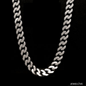 Jewelove™ Chains 22 inches Ready to Ship - 22 inches 7.75mm Platinum Heavy Double Side Hi-Polish & Matte Finish Chain for Men JL PT CH 1227