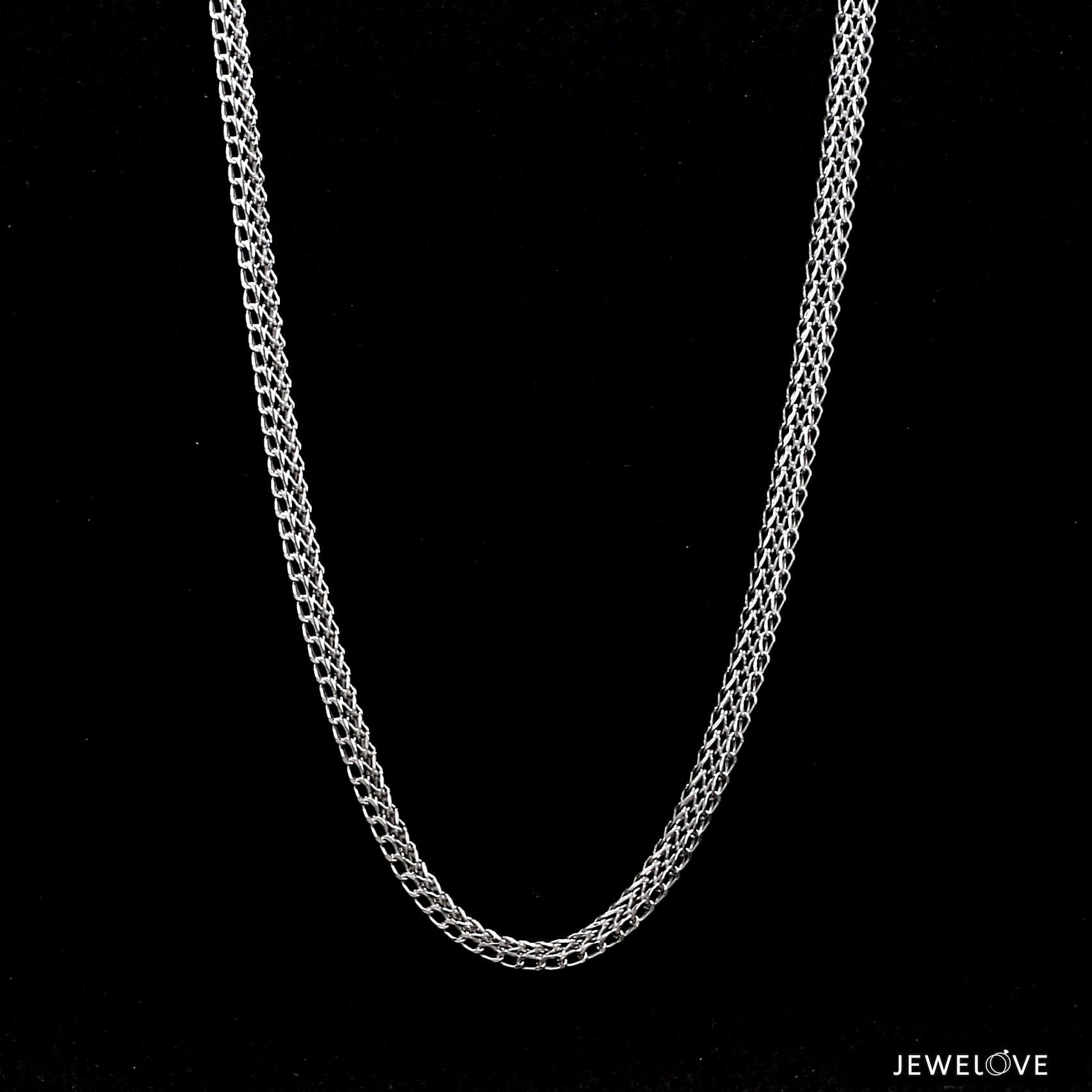 Jewelove™ Chains 24 Inches Ready to Ship - 24 inches - 3.75mm Platinum 3D Chain for Men JL PT CH 1225