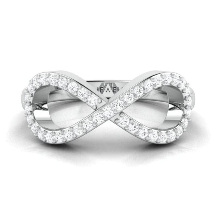 Jewelove™ Rings Ready to Ship - Ring Size 11, Platinum Infinity Ring with Diamonds for Women JL PT 968